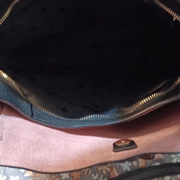 Kate Spade Leila Medium Triple Compartment Shoulder Bag - Black / Pink - Picture 11 of 12